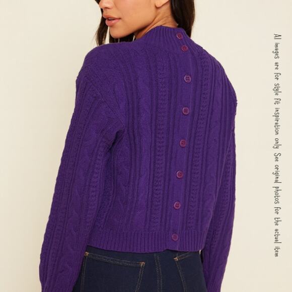 FAST TURN Purple Knit Button Back Sweater, S, NWT! - Picture 10 of 10